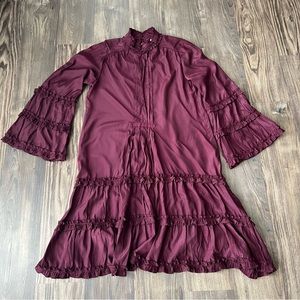 Max Studio Bell Sleeve Ruffle Tiered Dress